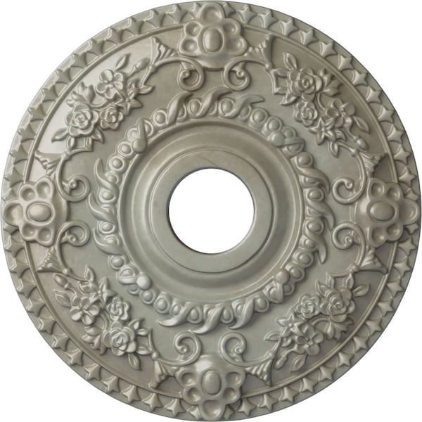 Ekena Millwork Rose Ceiling Medallion (Fits Canopies up to 7 1/4"), 18"OD x 3 1/2"ID x 1 1/2"P, Flash Gold CM18ROFLS - main